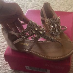 Beige Shoedazzle sandals/never worn.